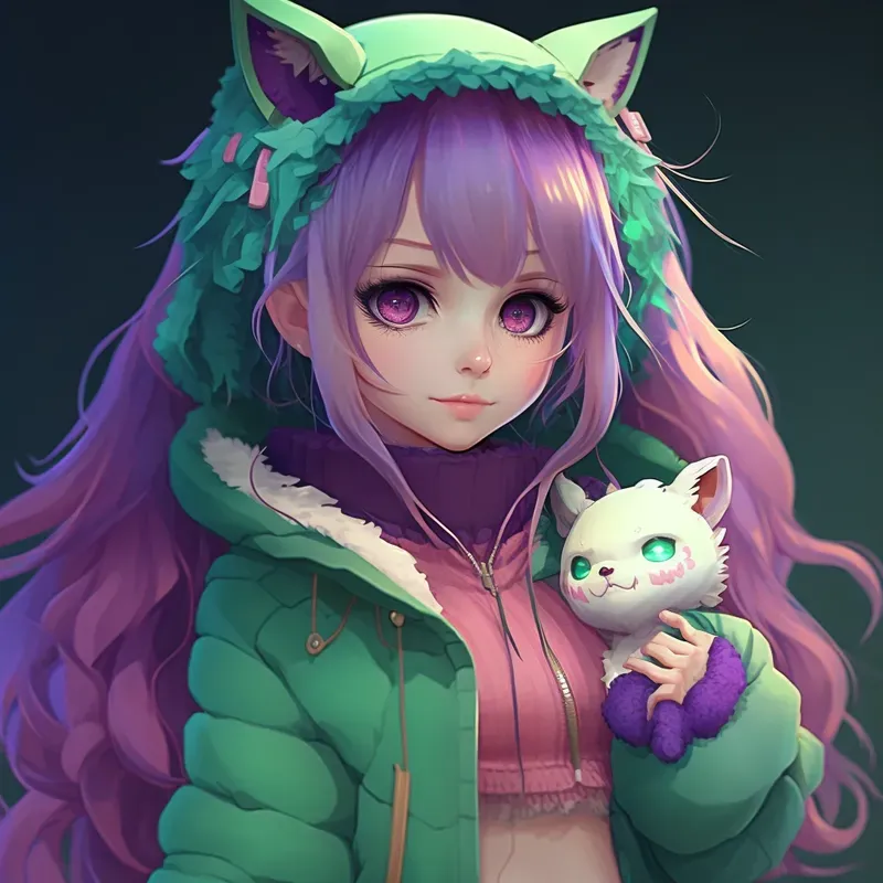 Monstermoon Cute Neon Anime Girls