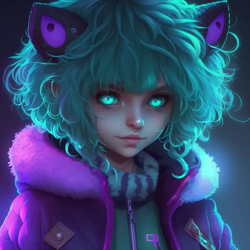 Monstermoon Cute Neon Anime Girls