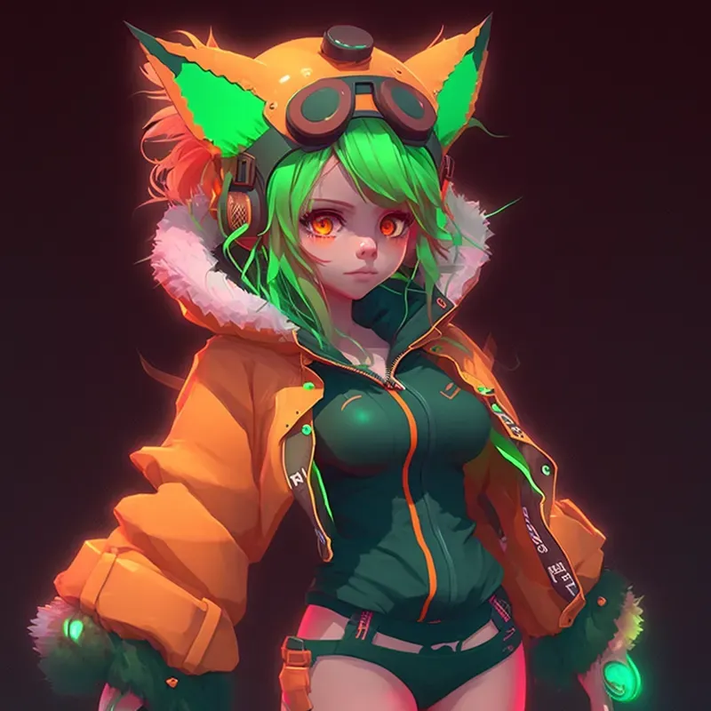 Monstermoon Cute Neon Anime Girls