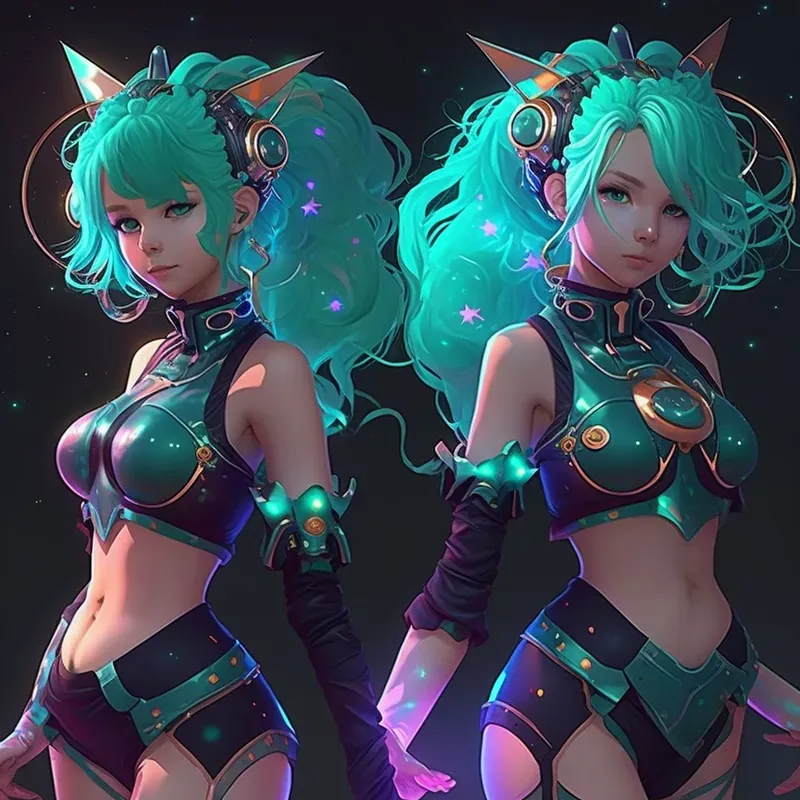 Cosmic Anime Girls Game Avatars 3D