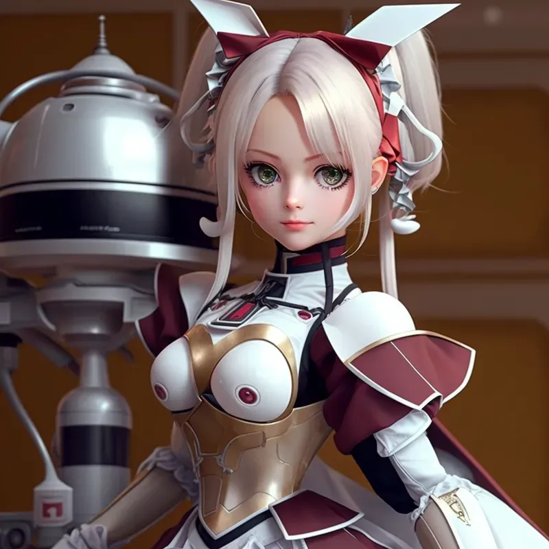 Robot Maid Anime Girls Cute Avatars 3D