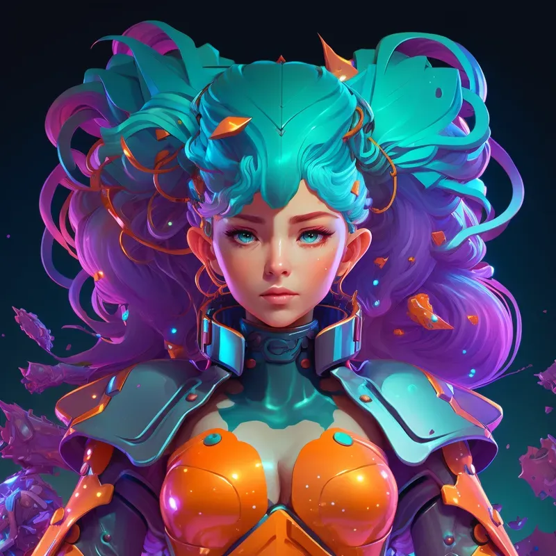 Celestial Neon Anime Girls 3D Avatars