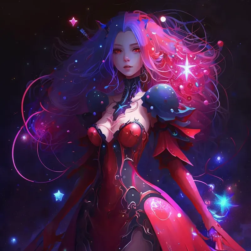 Celestial Neon Anime Girls 3D Avatars