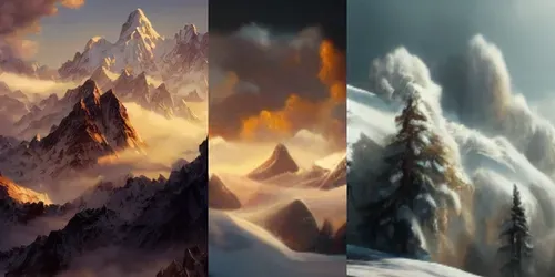 Snowy Mountains generated by stable-diffusion