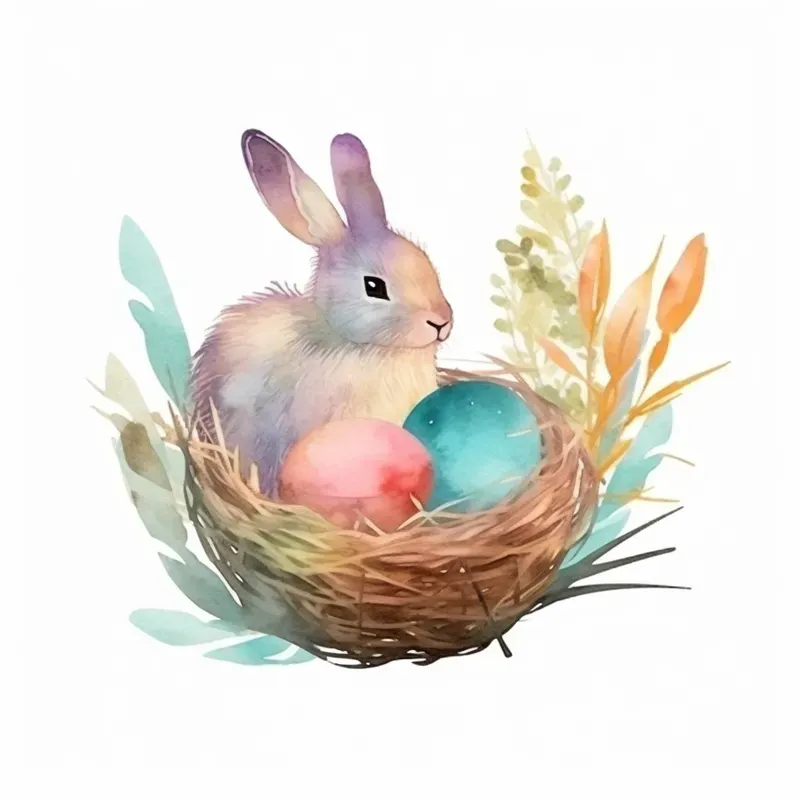 Watercolor Spring Or Easter Illustrations