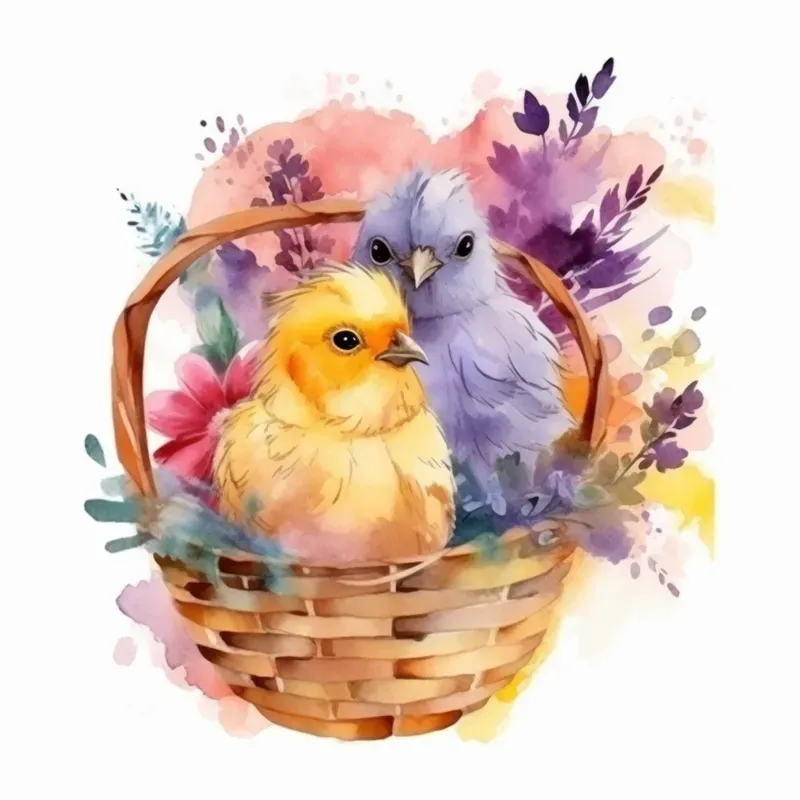 Watercolor Spring Or Easter Illustrations