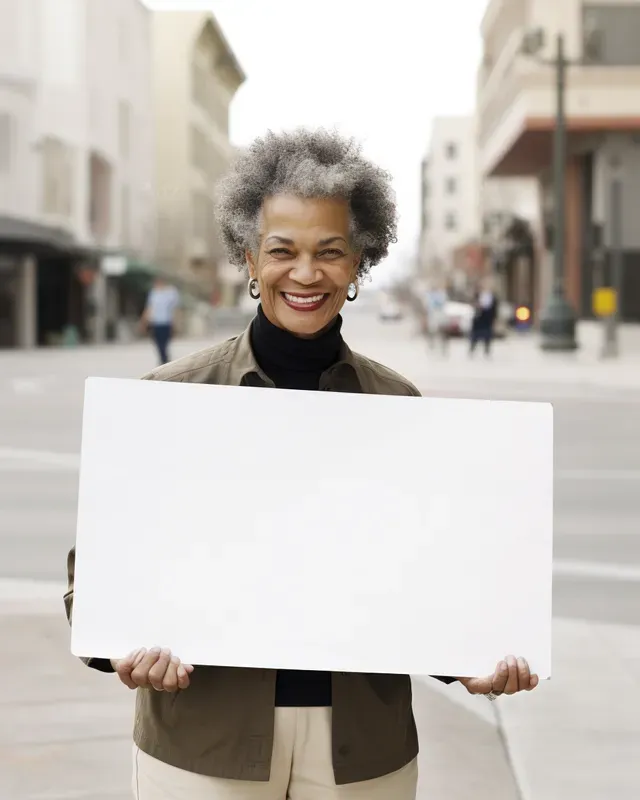 Hyper Real People Holding Blank Signs