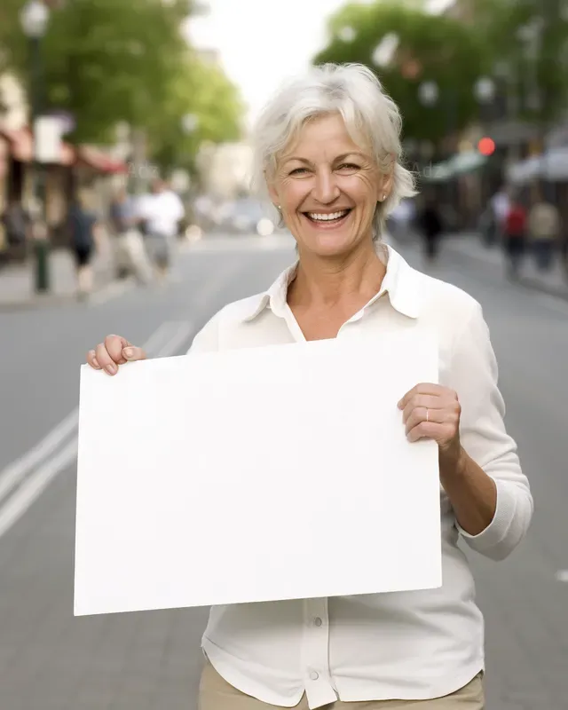 Hyper Real People Holding Blank Signs