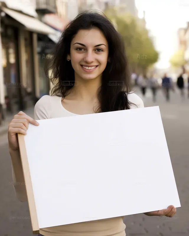Hyper Real People Holding Blank Signs
