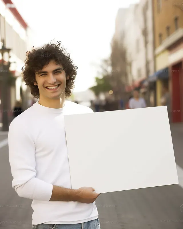 Hyper Real People Holding Blank Signs
