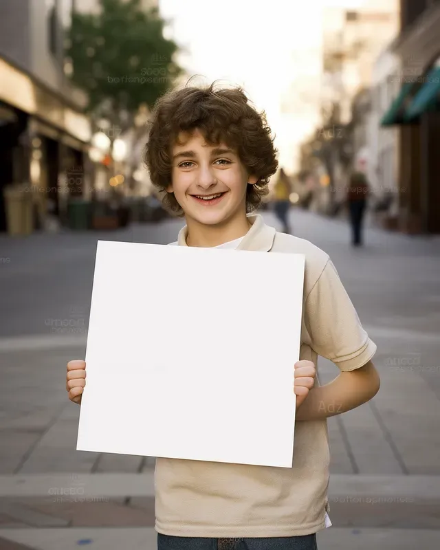 Hyper Real People Holding Blank Signs