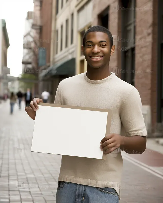 Hyper Real People Holding Blank Signs