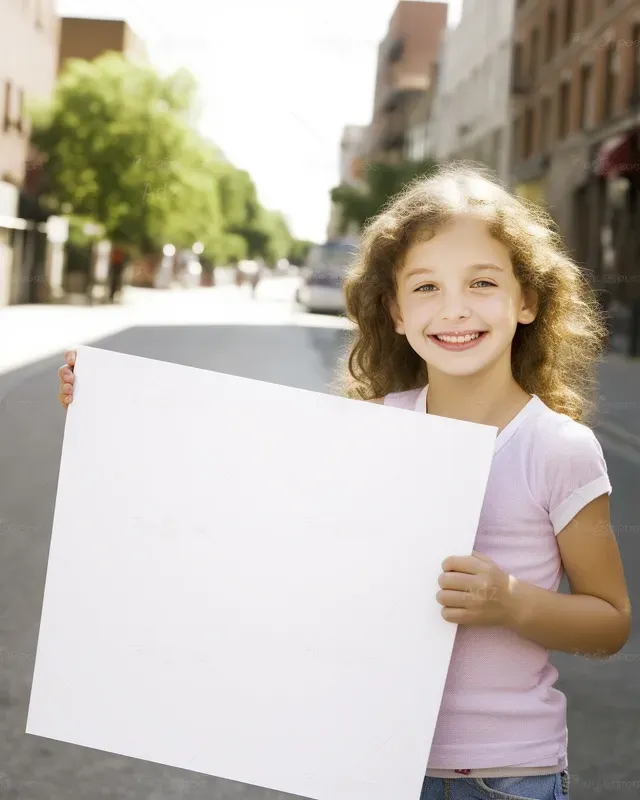 Hyper Real People Holding Blank Signs