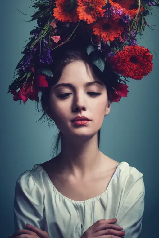 Flower Headdress Woman
