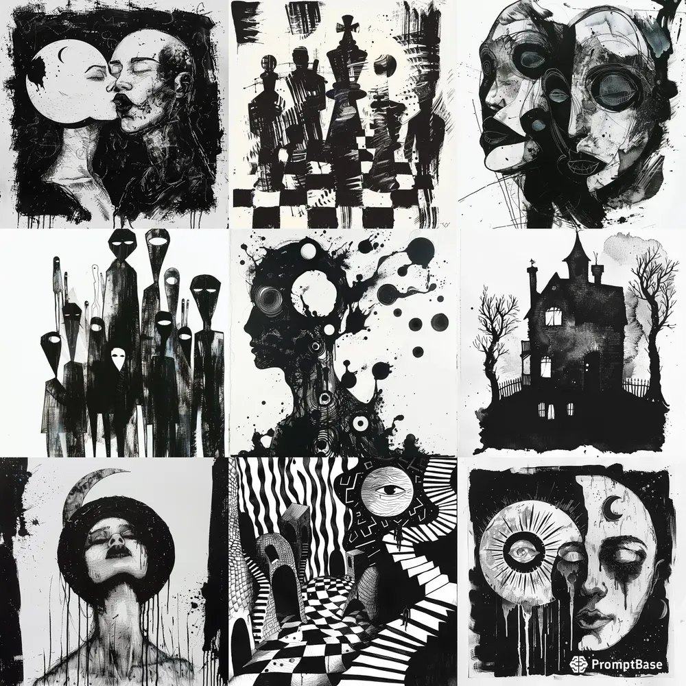 Creepy Surreal Inky Art