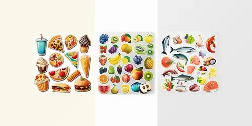 Fresh Food Stickers generated by midjourney