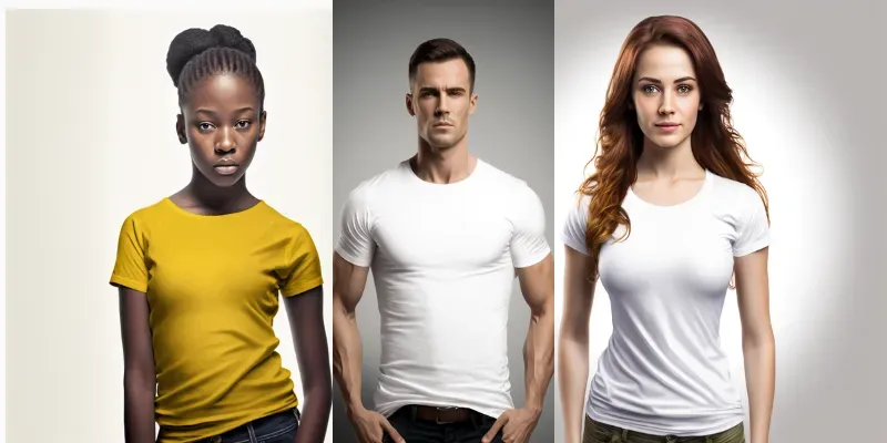 T-shirt Mockups Worn By Models generated by undefined