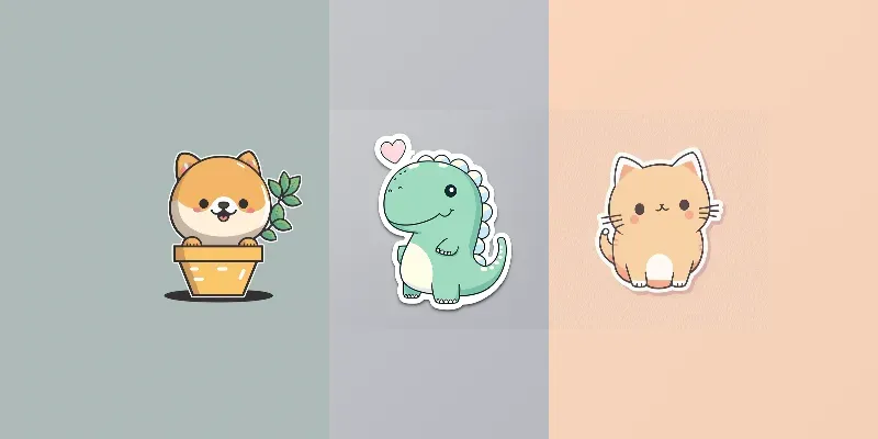 Cute Kawaii Stickers generated by undefined