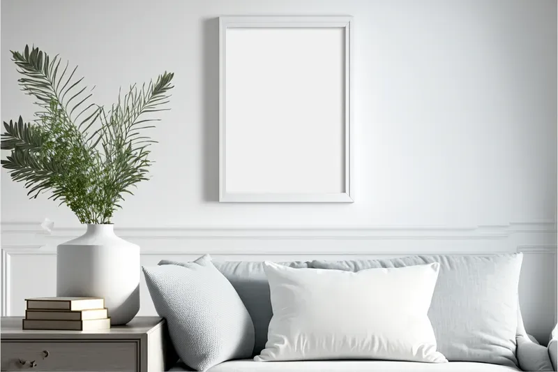 Wall Art Frame Mockups With Choices Of Room Interiors