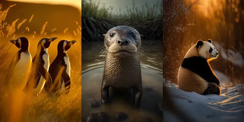 Animals Posing For National Geographic generated by undefined