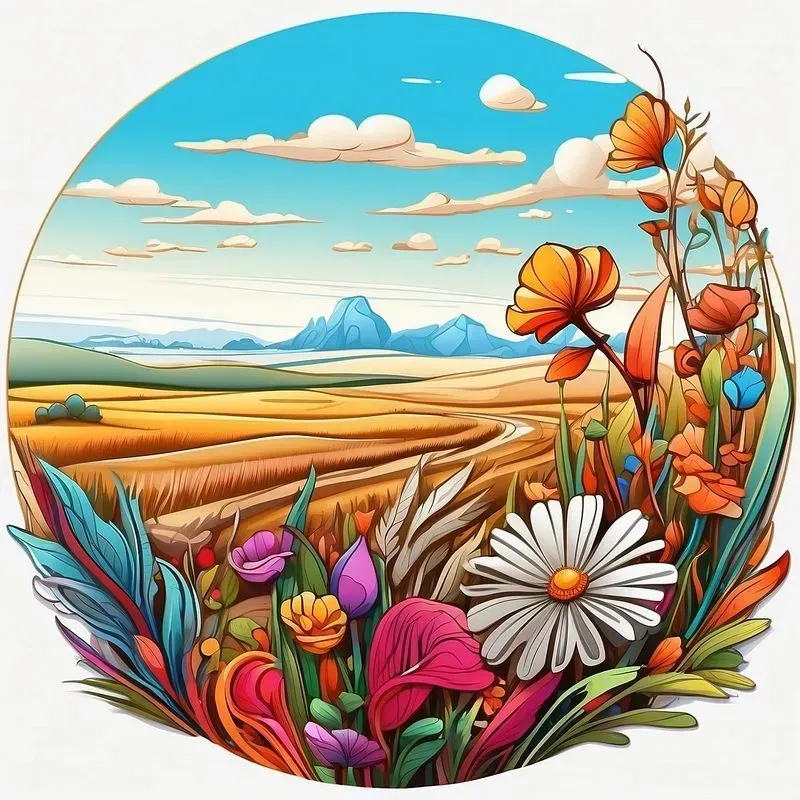 Nature Illustration Art Stickers