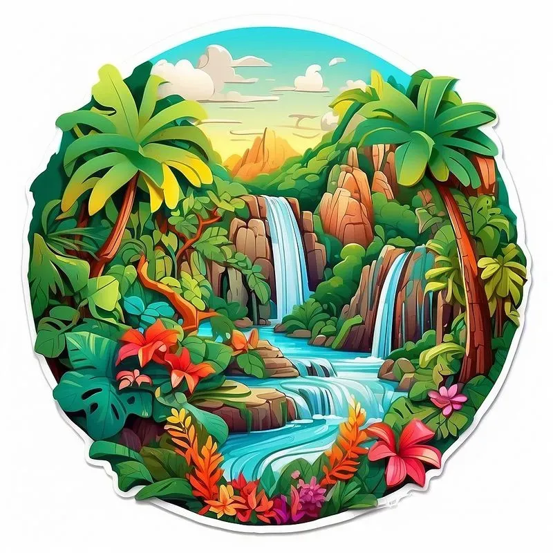 Nature Illustration Art Stickers