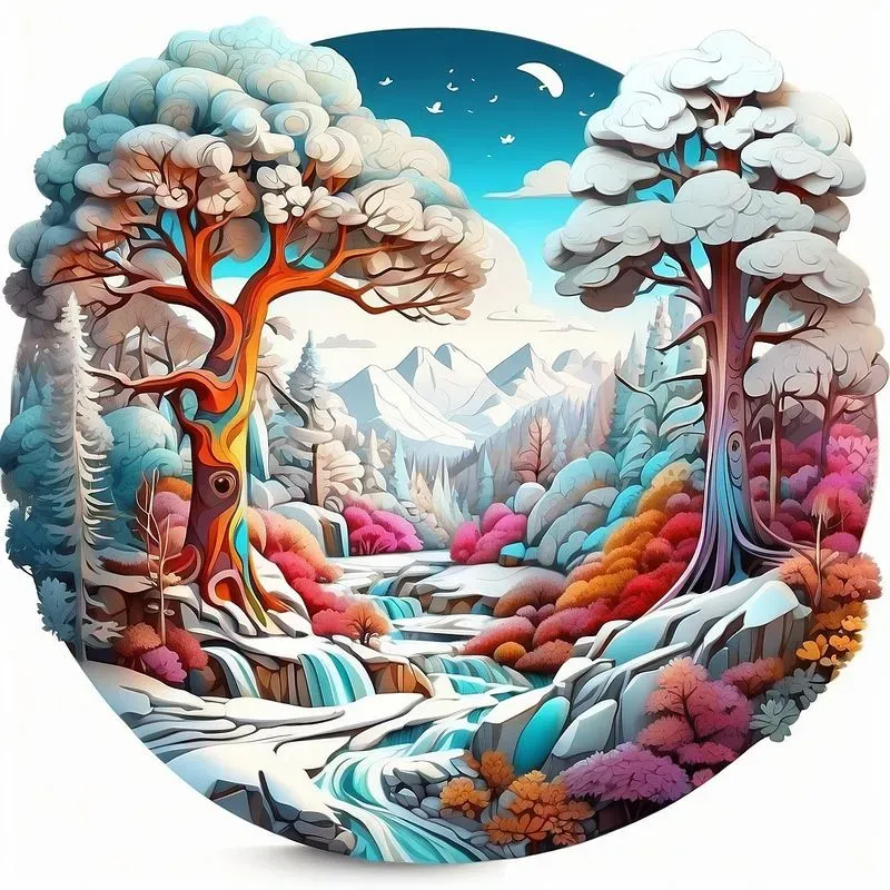 Nature Illustration Art Stickers