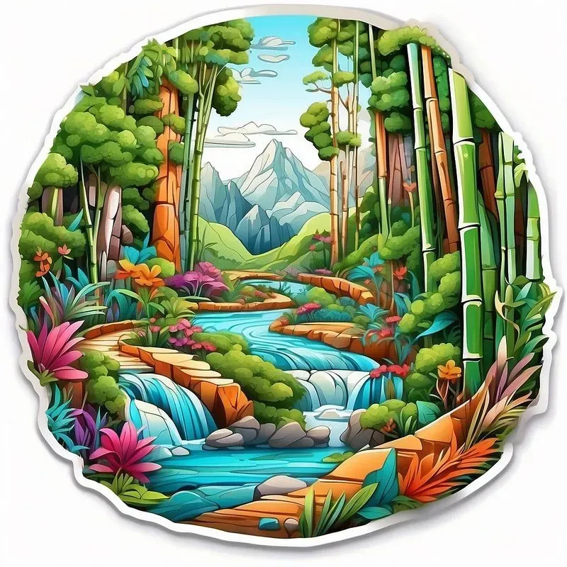 Nature Illustration Art Stickers