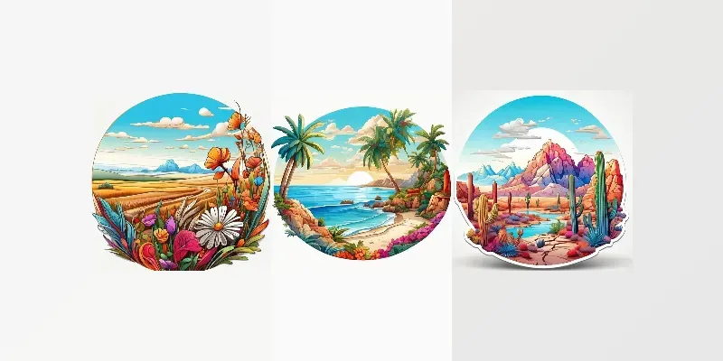 Nature Illustration Art Stickers generated by undefined