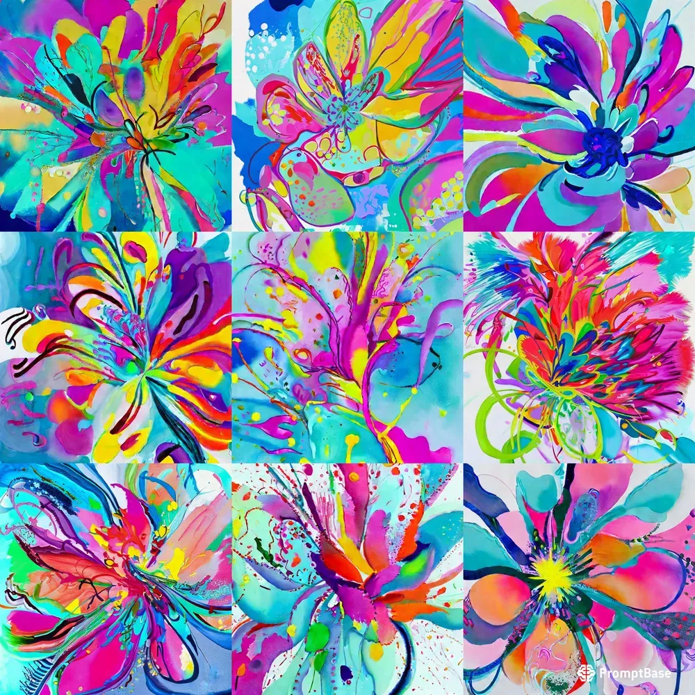 Whimsical Abstract Floral Art