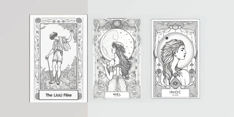 Lineart Tarot Card Designs generated by undefined