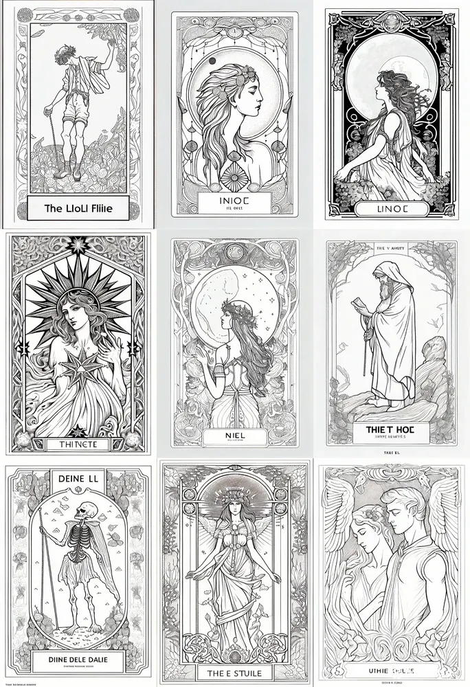 Lineart Tarot Card Designs