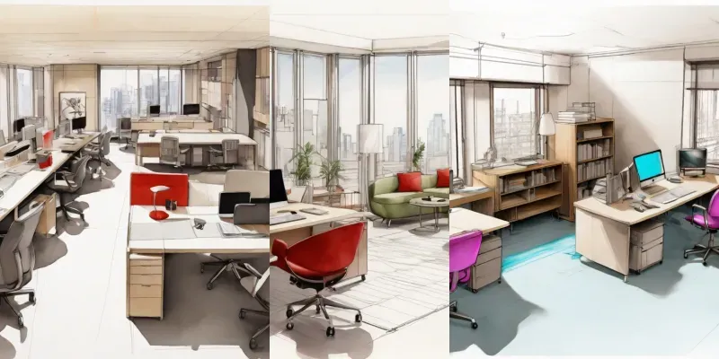 Watercolor Office Illustrations generated by undefined