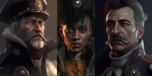 Unreal Engine Captains generated by midjourney