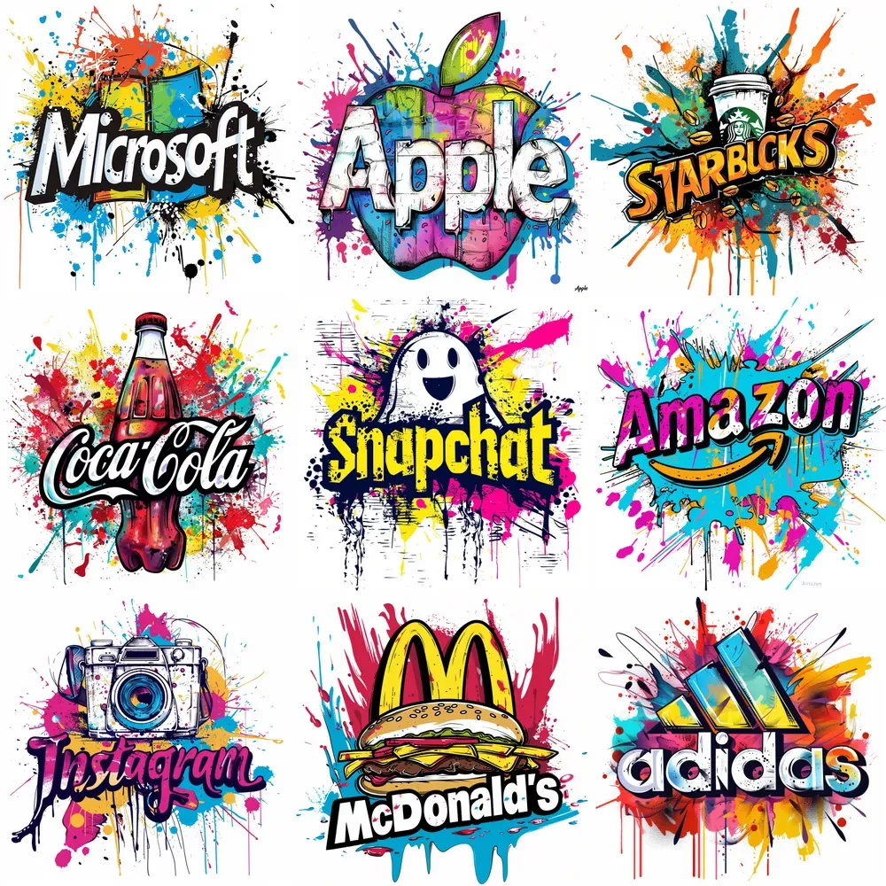 Brand Logos In Style Of Graffiti Art