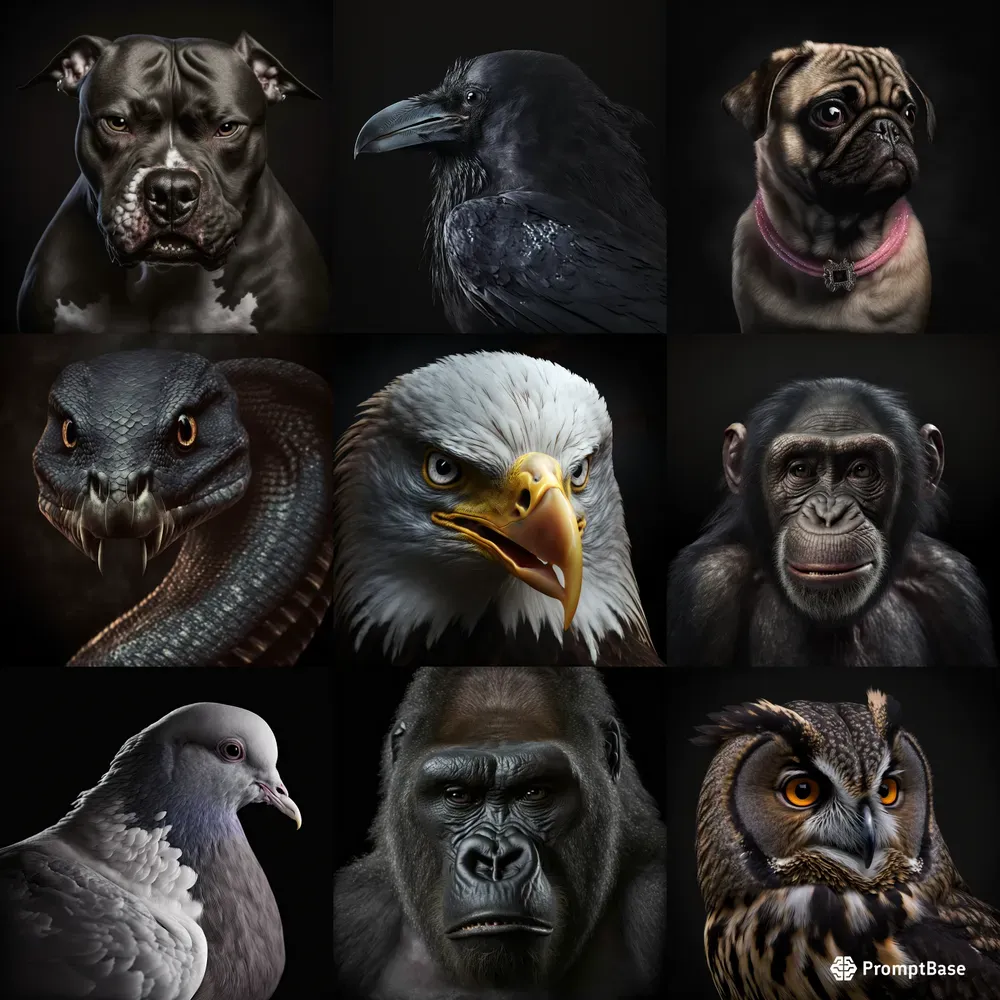 Realistic Close-up Animal Portraits