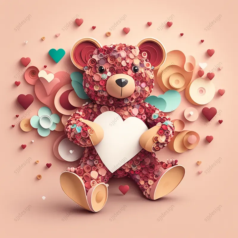 Heart Paper Cut Illustrations for Valentine's Day