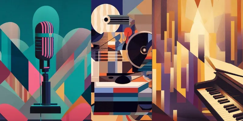 Retro Abstract Jazz Music Album Covers generated by undefined