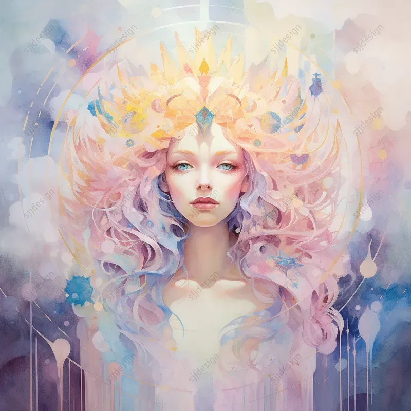 Geometric Whimsy Dreamy Particles Art
