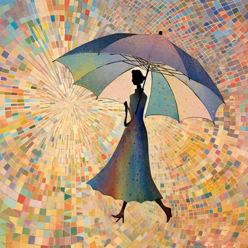 Geometric Whimsy Dreamy Particles Art