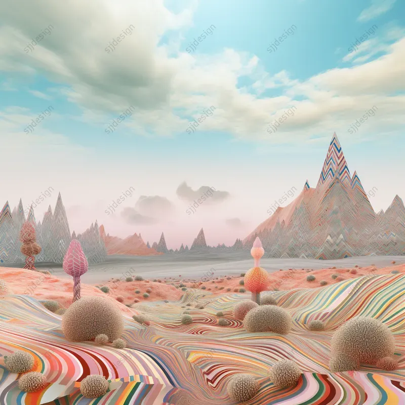 Geometric Whimsy Dreamy Particles Art