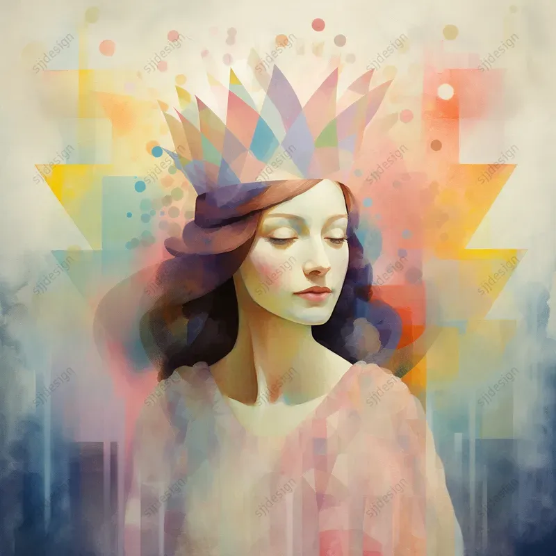 Geometric Whimsy Dreamy Particles Art