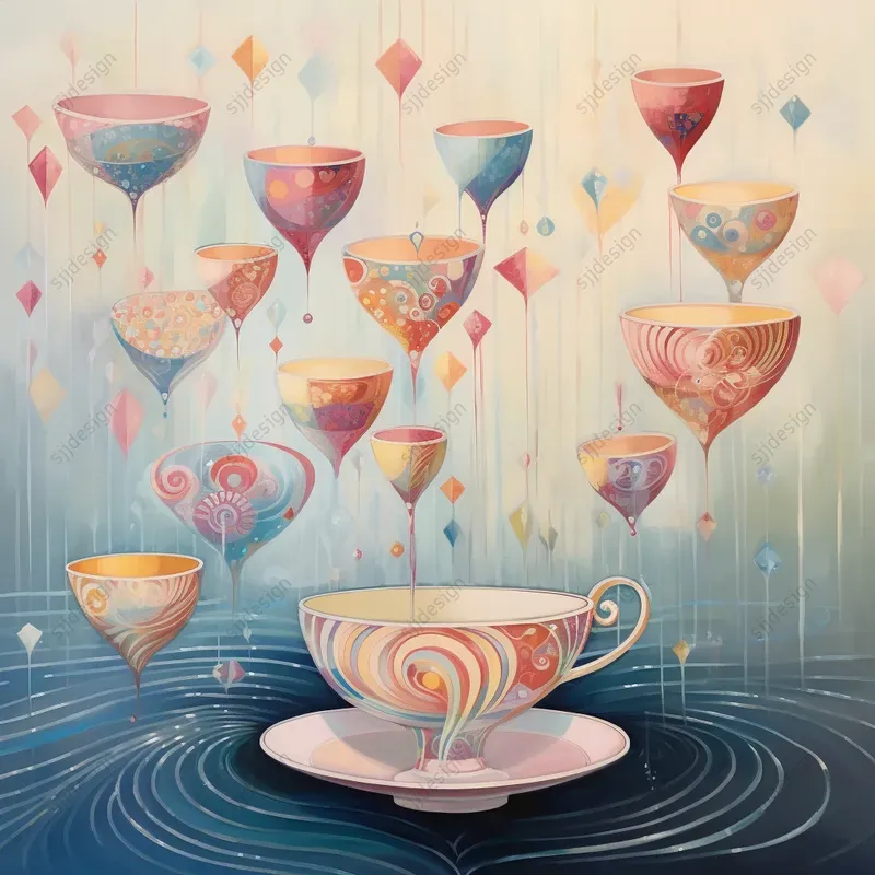 Geometric Whimsy Dreamy Particles Art