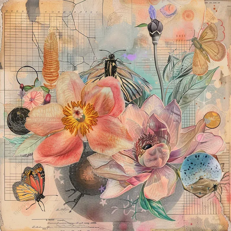 Floral Renaissance Grid Drawings