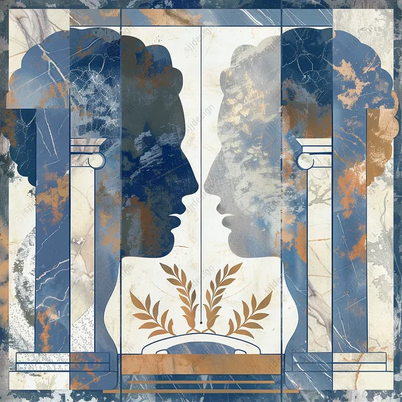 Mythic Hues Grecian Geometry Art