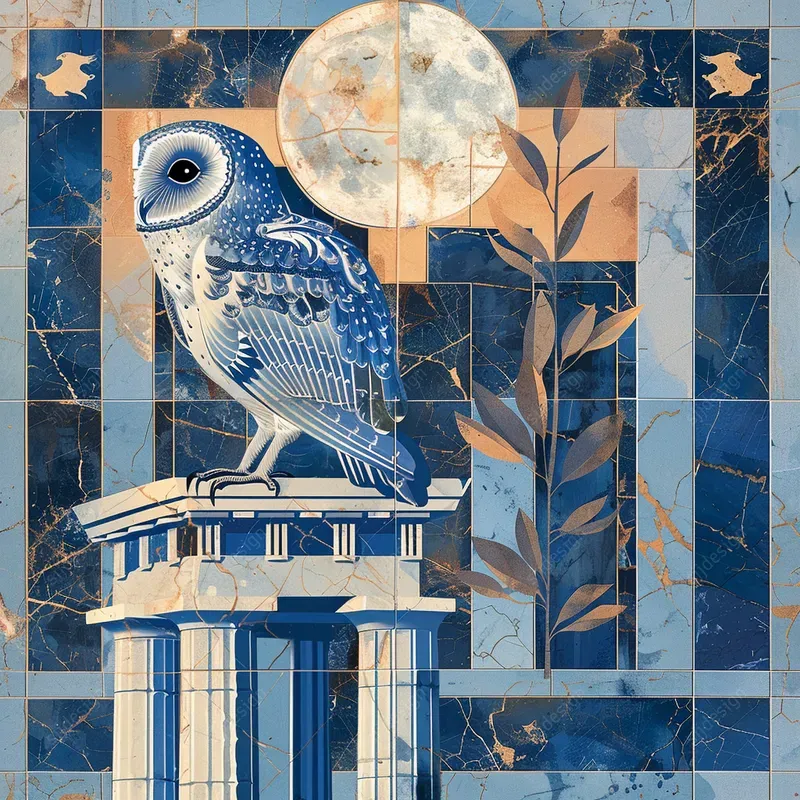 Mythic Hues Grecian Geometry Art