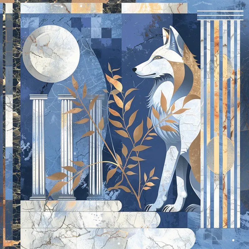 Mythic Hues Grecian Geometry Art