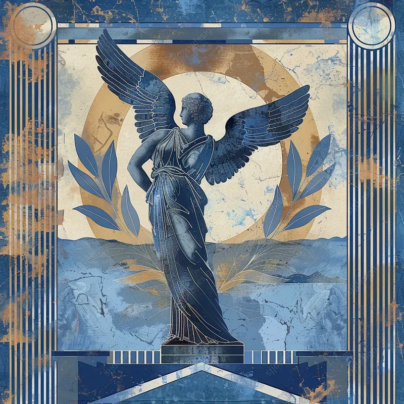 Mythic Hues Grecian Geometry Art