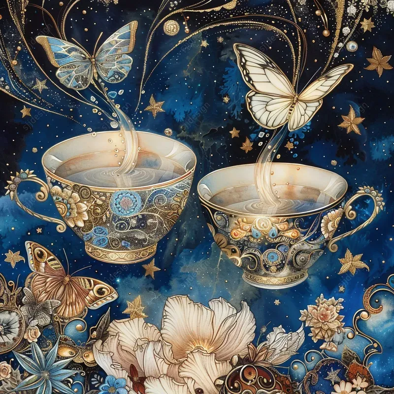 Serene Cosmos Elegance Art
