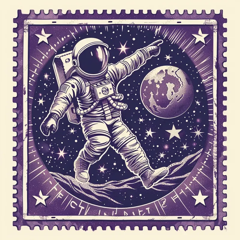 Vintage Postage Stamp Art